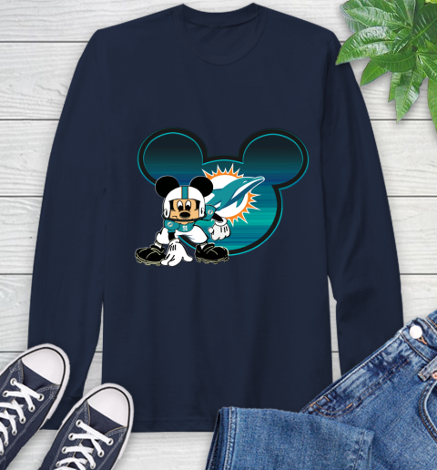 NFL Miami Dolphins Mickey Mouse Disney Football T Shirt Long Sleeve T-Shirt 4