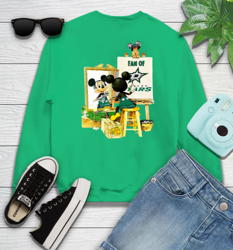 NHL Hockey Dallas Stars Mickey Drawing Shirt 31