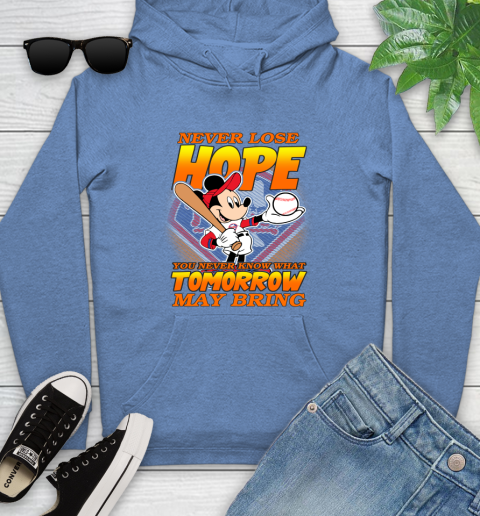 Philadelphia Phillies MLB Baseball Mickey Disney Never Lose Hope Youth Hoodie 13