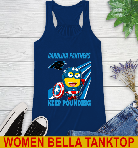 NFL Football Carolina Panthers Captain America Marvel Avengers Minion Shirt Racerback Tank 7