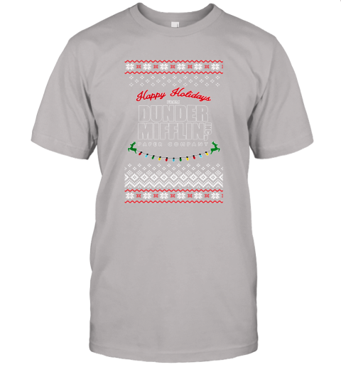 Happy Holidays From Dunder Mifflin Ugly Christmas Adult Crewneck Unisex Jersey Tee