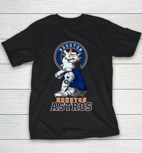 MLB Baseball My Cat Loves Houston Astros Youth T-Shirt