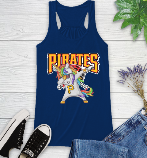 Pittsburgh Pirates MLB Baseball Funny Unicorn Dabbing Sports Racerback Tank 9