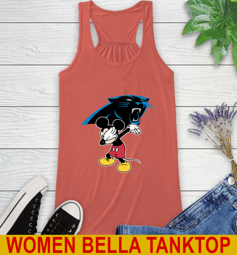 Carolina Panthers NFL Football Dabbing Mickey Disney Sports Racerback Tank 4