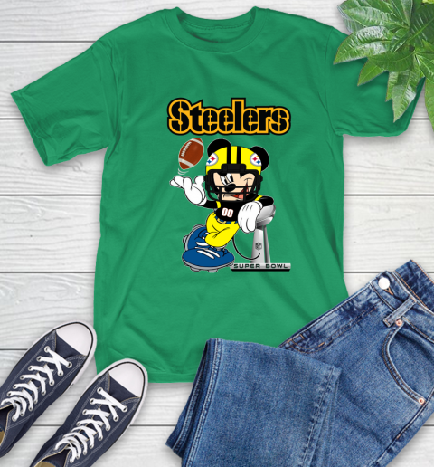 NFL Pittsburgh Steelers Mickey Mouse Disney Super Bowl Football T Shirt T-Shirt 7