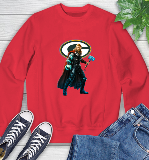 NFL Thor Avengers Endgame Football Green Bay Packers Sweatshirt 10