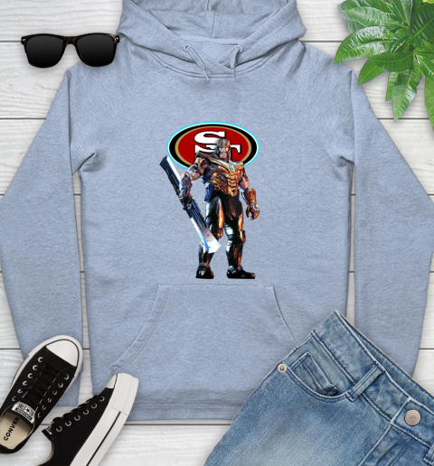 NFL Thanos Gauntlet Avengers Endgame Football San Francisco 49ers Youth Hoodie 10