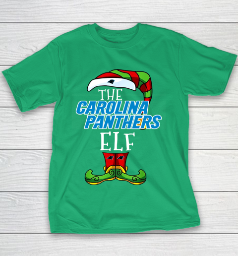 Carolina Panthers Christmas ELF Funny NFL Youth T-Shirt 3