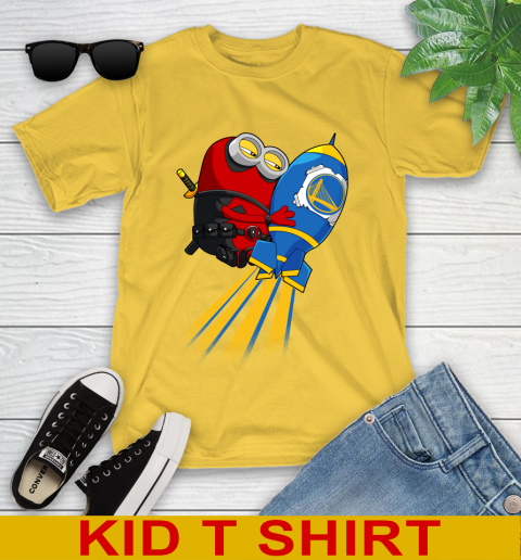 NBA Basketball Golden State Warriors Deadpool Minion Marvel Shirt Youth T-Shirt 9