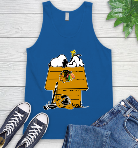 Chicago Blackhawks NHL Hockey Snoopy Woodstock The Peanuts Movie Tank Top 5