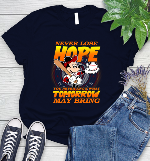 Washington Nationals MLB Baseball Mickey Disney Never Lose Hope Women's T-Shirt 2