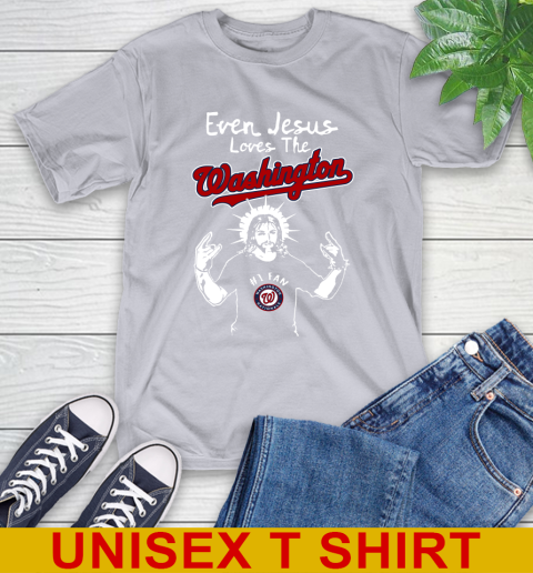 Washington Nationals MLB Baseball Even Jesus Loves The Washington Shirt T-Shirt 5