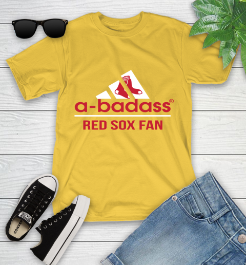 MLB A Badass Boston Red Sox Fan Adidas Baseball Sports Youth T-Shirt 10