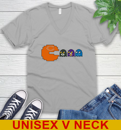 Chicago Bears NFL Football Pac Man Champion V-Neck T-Shirt 4