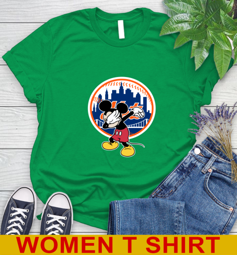 New York Mets MLB Baseball Dabbing Mickey Disney Sports Women's T-Shirt 6