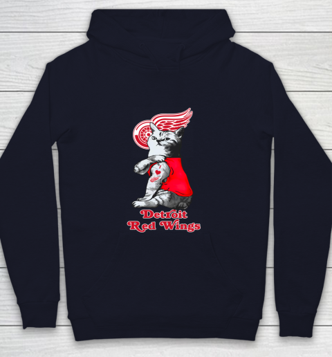 NHL My Cat Loves Detroit Red Wings Hockey Youth Hoodie 2
