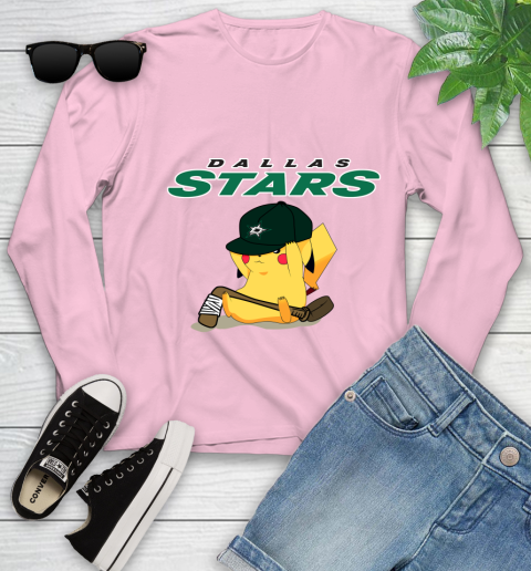 NHL Pikachu Hockey Sports Dallas Stars Youth Long Sleeve 10