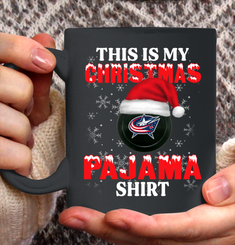 Columbus Blue Jackets This Is My Christmas Pajama Shirt NHL Ceramic Mug 11oz 2