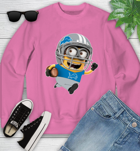 NFL Detroit Lions Minions Disney Football Sports Youth Sweatshirt 7