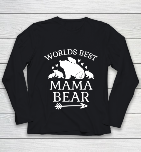 Worlds Best Mama Bear 5 Cubs Mothers Day Gift For Mom Youth Long Sleeve
