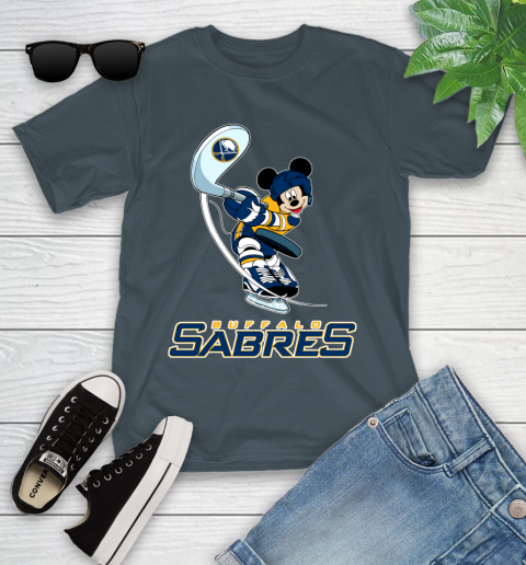 NHL Hockey Buffalo Sabres Cheerful Mickey Mouse Shirt Youth T-Shirt 8