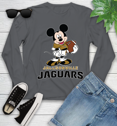 NFL Football Jacksonville Jaguars Cheerful Mickey Mouse Shirt Youth Long Sleeve 8