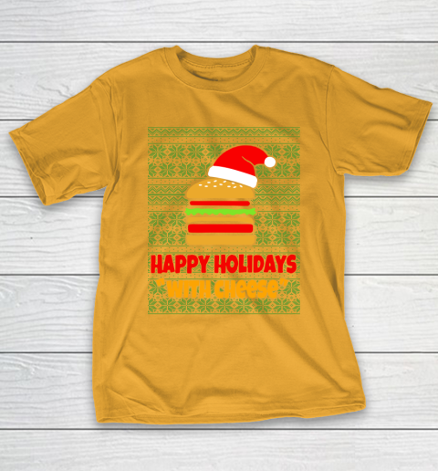 Happy Holidays With Cheese Christmas Ugly T-Shirt 2