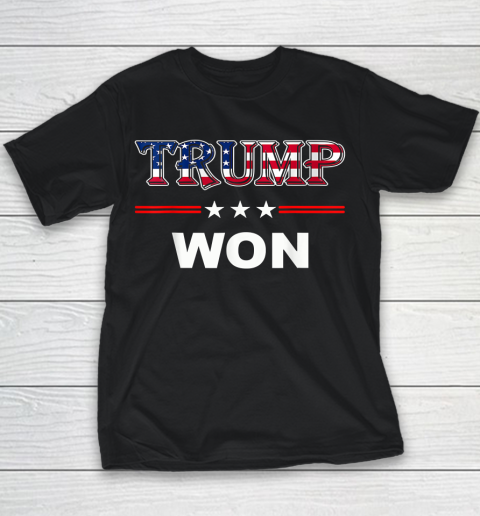 Trump Won T Shirt 4th of July American Flag Youth T-Shirt