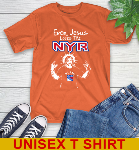 New York Rangers NHL Hockey Even Jesus Loves The Rangers Shirt T-Shirt 4