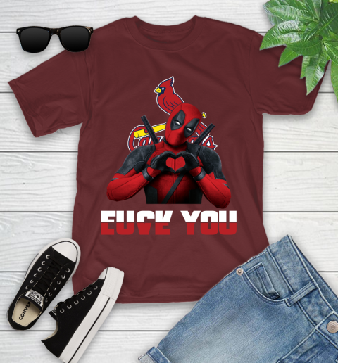 MLB St.Louis Cardinals Deadpool Love You Fuck You Baseball Sports Youth T-Shirt 14