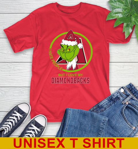 Arizona Diamondbacks MLB Christmas Grinch I Hate People But I Love My Favorite Baseball Team T-Shirt 10