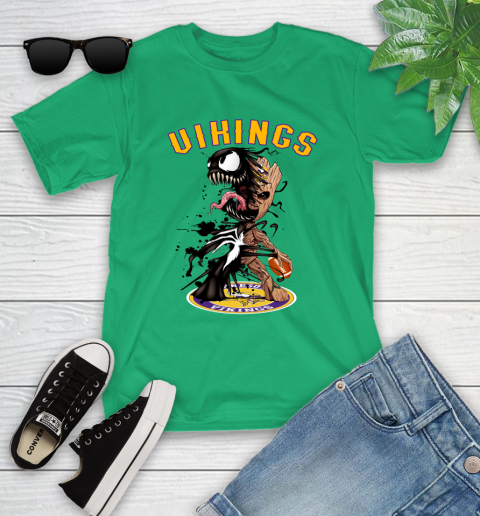 NFL Minnesota Vikings Football Venom Groot Guardians Of The Galaxy Youth T-Shirt 6
