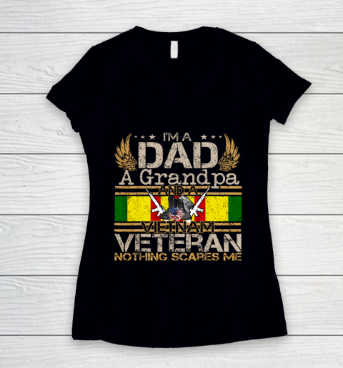 Vietnam War Veteran U S Army Retired Soldier Gift Mom Dad Women's V-Neck T-Shirt