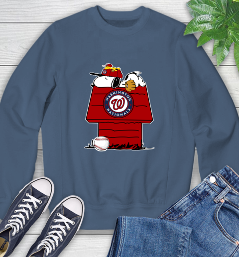 MLB Washington Nationals Snoopy Woodstock The Peanuts Movie Baseball T Shirt_000 Sweatshirt 7