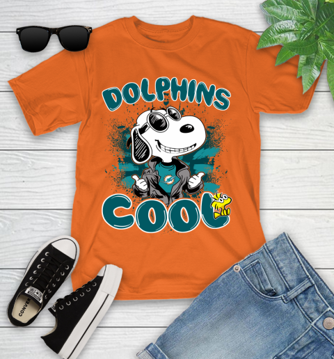 NFL Football Miami Dolphins Cool Snoopy Shirt Youth T-Shirt 8