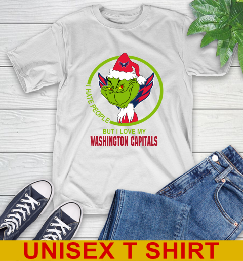 Washington Capitals NHL Christmas Grinch I Hate People But I Love My Favorite Hockey Team T-Shirt