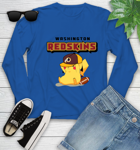 NFL Pikachu Football Washington Redskins Youth Long Sleeve 9