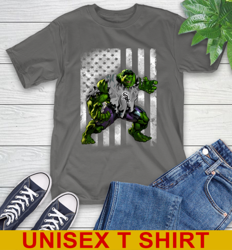 Chicago White Sox Hulk Marvel Avengers MLB Baseball American Flag T-Shirt 10