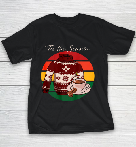 Coffee Lover Ugly Christmas Sweater Family Pajamas Xmas Joy Youth T-Shirt
