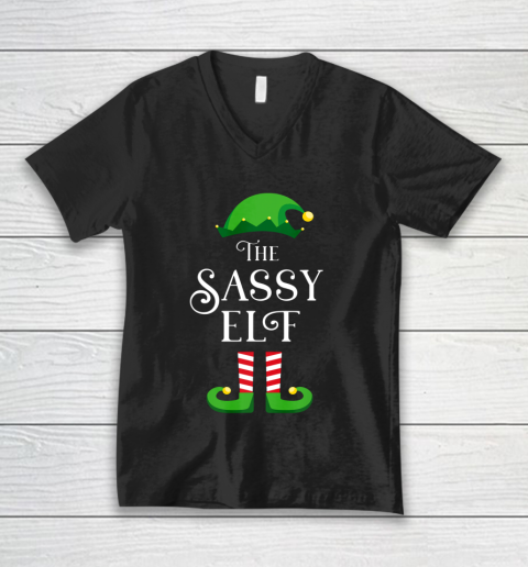The Sassy Elf Matching Family Group Christmas Gift V-Neck T-Shirt
