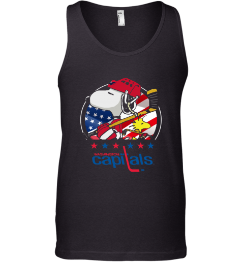 o9wv washington capitals snoopy and woodstock nhl unisex tank 17 front black