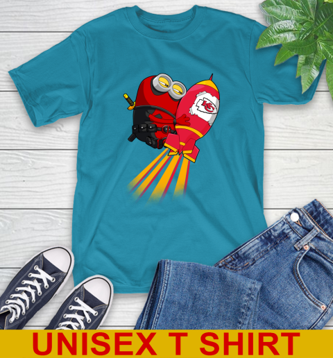 NFL Football Kansas City Chiefs Deadpool Minion Marvel Shirt T-Shirt - Image 10