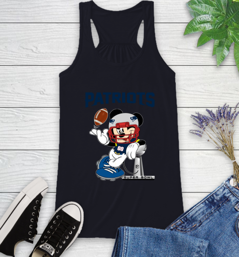 NFL New England Patriots Mickey Mouse Disney Super Bowl Football T Shirt Racerback Tank 10