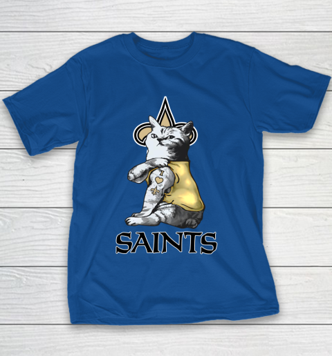 NFL Football My Cat Loves New Orleans Saints Youth T Shirt Tee For Sports