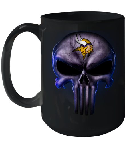 Minnesota Vikings NFL Football Punisher Skull Sports Ceramic Mug 15oz