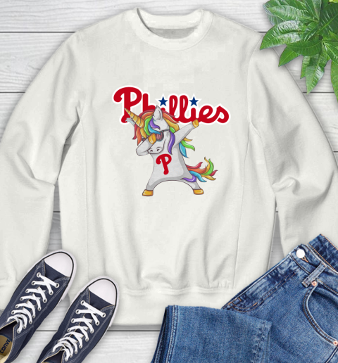 Philadelphia Phillies MLB Baseball Funny Unicorn Dabbing Sports Sweatshirt