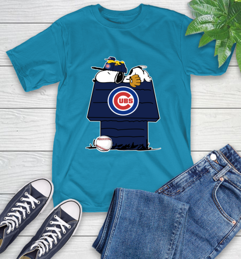 MLB Chicago Cubs Snoopy Woodstock The Peanuts Movie Baseball T Shirt T-Shirt 8