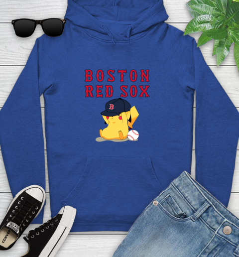 MLB Pikachu Baseball Sports Boston Red Sox Youth Hoodie 9