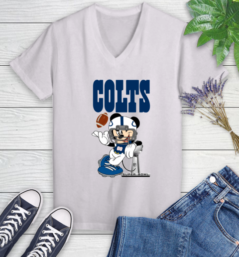 NFL Indianapolis Colts Mickey Mouse Disney Super Bowl Football T Shirt Women's V-Neck T-Shirt 15