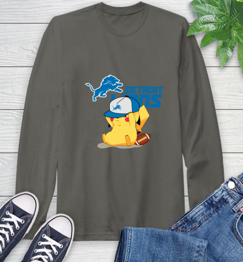NFL Pikachu Football Sports Detroit Lions Long Sleeve T-Shirt 8